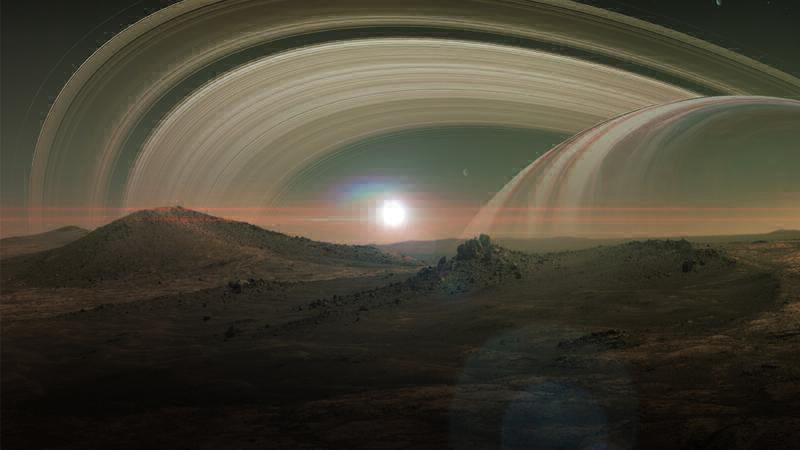 Saturn as seen from Titan