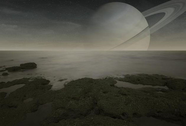 Saturn view from Titan